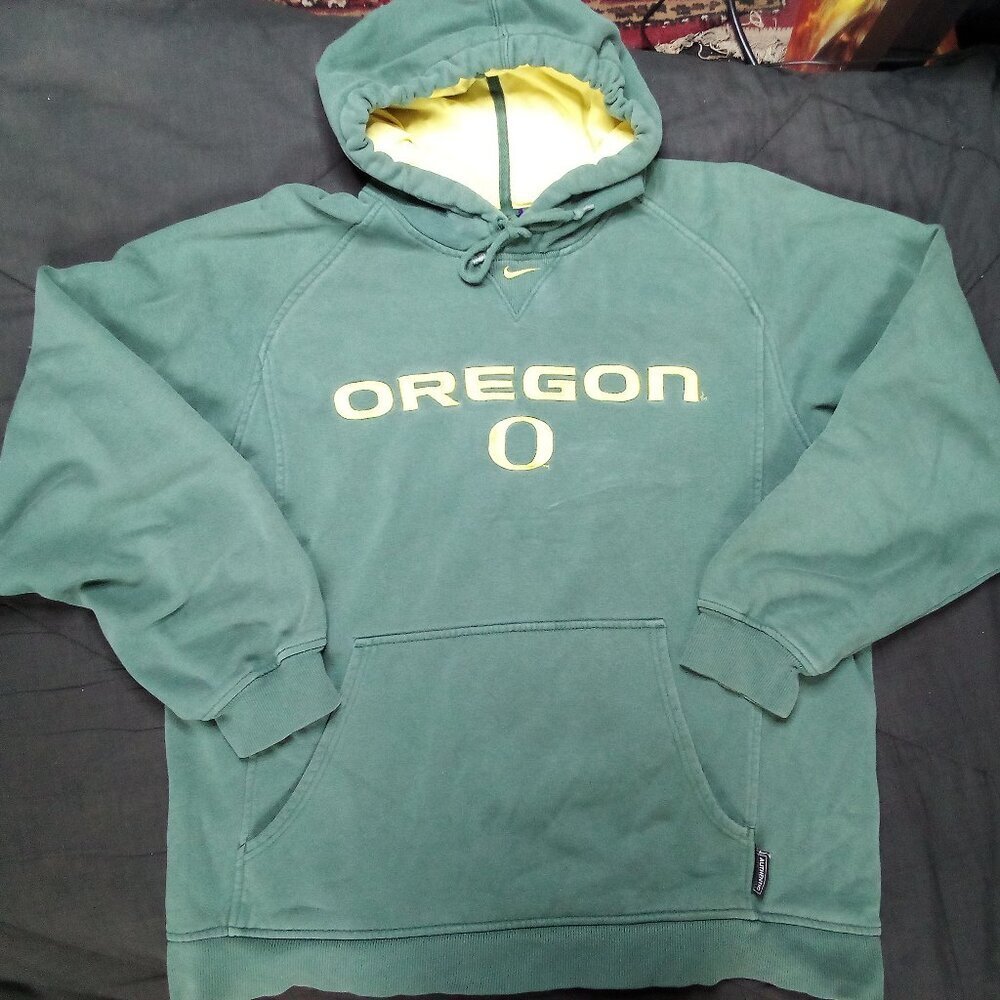 Vintage Y2K Nike Oregon Ducks Hoodie Sweatshirt Mid Swoosh Travis Scott - Picture 2 of 6